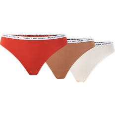 Tommy Hilfiger Trusser Tommy Hilfiger 3-pak Recycled Essentials Thong Nature/Red