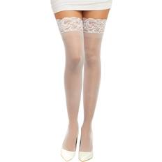 Dreamgirl Undertøj Dreamgirl Sheer Lace Thigh High One White out of stock