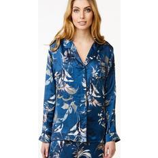 Blå - Viskose Pyjamasser CCDK Josephine Janet EcoVero Satin Pyjamas Ensign Blue Print