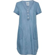 Blå - Korte kjoler - V-udskæring Part Two Kaminas Dress - Medium Blue Denim