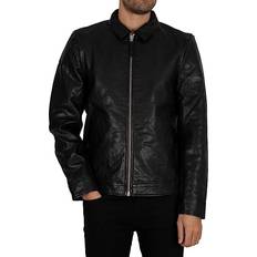 Superdry Skind Overtøj Superdry Slim Fit Coach Leather Jacket - Black