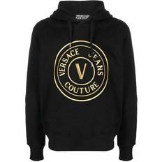 Versace Sweatere Versace Men's Logo Details Hooded Sweatshirt - Black