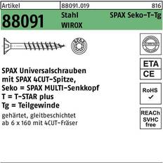 Spax 6,0X120/68 FZB delgevind TORX spånpladeskrue