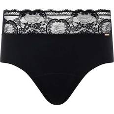 Blonder - Dame - Menstruationstrusse Trusser Chantelle Lace High Waist Period Panty - Black