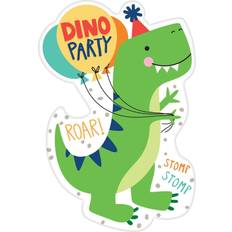 Grøn Lykønskningskort & Invitationskort Amscan Dinosaur fødselsdagsinvitationer