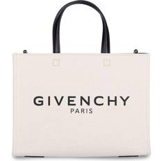 Givenchy Womens Beige/black Logo-print Small Cotton-blend Tote bag