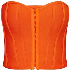 Orange Korsetter PrettyLittleThing Bandage Hook & Eye Structured Corset - Orange