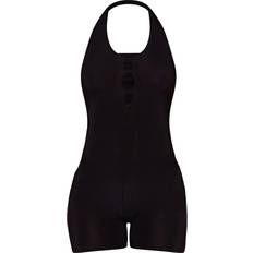 Dame - Halterneck - L Jumpsuits & Overalls PrettyLittleThing Cut Out Halterneck Slinky Unitard - Black