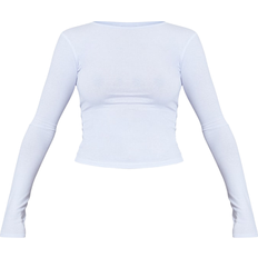 PrettyLittleThing Basic Long Sleeve Fitted T-shirt - White