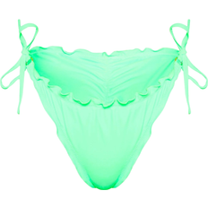 36 - Grøn - M Bikinitrusser PrettyLittleThing Frill Edge Ruched Back Bikini Bottoms - Green