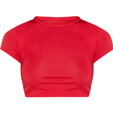 PrettyLittleThing 42 T-shirts PrettyLittleThing Basic Short Sleeve Crop T-shirt - Red