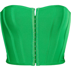 PrettyLittleThing Grøn Undertøj PrettyLittleThing Bandage Hook & Eye Structured Corset - Green