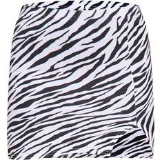 32 - 4 - Slids Nederdele PrettyLittleThing Split Mini Skirt - Zebra
