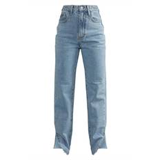 36 - Blå - Slids Bukser & Shorts PrettyLittleThing Petite Split Hem Jeans - Light Blue