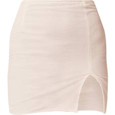 32 - 4 - Slids Nederdele PrettyLittleThing Textured Woven Split Leg Mini Skirt - White