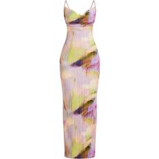 PrettyLittleThing Plisse Strappy Maxi Dress - Multi Watercolour