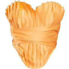 Orange Korsetter PrettyLittleThing Pleated Drape Front Corset - Pastel Orange