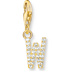 Thomas Sabo Gold Plated Zirconia Letter W Charm