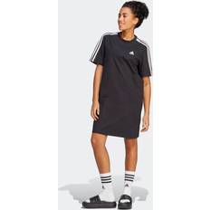 Adidas Dame Overdele adidas Essentials 3-Stripes Single Jersey Boyfriend Tee Dress Black Womens