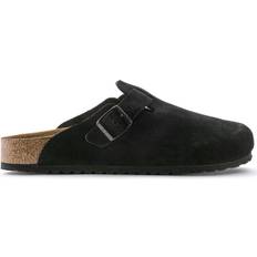 11,5 - Unisex Udetøfler Birkenstock Boston Soft Footbed Suede Leather - Black