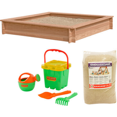 Sandkasser Legeplads Nordic Play Active Sandpit Larch with Sand Toys 150x150cm