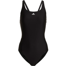 M - Nylon Badedragter adidas Women's Mid 3-Stripes Swimsuit - Black/White