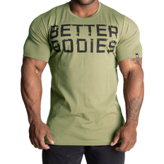 Better Bodies Grøn Overdele Better Bodies Basic Tapered T-shirt - Washed Green/Black