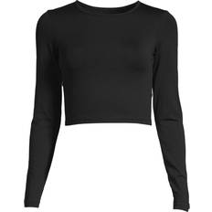 Casall Elastan/Lycra/Spandex T-shirts & Toppe Casall Crop Long Sleeve T-shirt - Black
