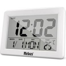 Mebus 25738, Quartz alarmur, Rektandel, Hvid. [Levering: 4-5 dage]
