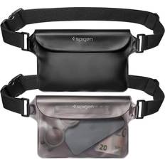 Velcro Bæltetasker Spigen A620 Waterproof Case Aqua Shield Waist Bag 2-pack - Black