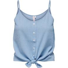 Only Nylon T-shirts & Toppe Only Regular Fit V-Neck Top - Blue