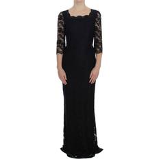 Lange kjoler - Sort - Stretch Dolce & Gabbana DG Floral Lace Long Bodycon Maxi Dress
