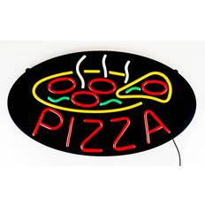 Oppustelige dekorationer på tilbud Neonskilt 70cm "Pizza"