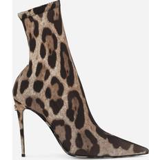 7 - Dame - Multifarvet Støvler Dolce & Gabbana KIM stretch ankle boots leo_new
