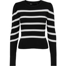 Only Stribede Overdele Only Sally Pullover Sweater - Black