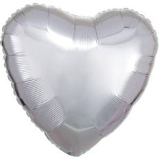 Magni Metallic Heart Balloon, Silver