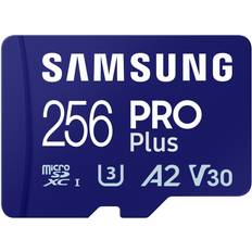 256 GB Hukommelseskort Samsung PRO Plus microSDXC Class 10 UHS-I U3 V30 A2 180/130MB/s 256GB +SD adapter