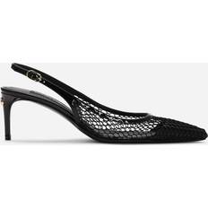 9 - Guld Højhælede sko Dolce & Gabbana Patent leather and mesh slingbacks