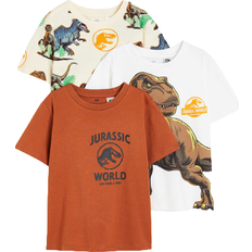 Jersey T-shirts H&M T-shirt with Print 3-pack - Brown/Jurassic World