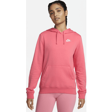 Nike Dame - L - Orange Sweatere Nike Sportswear Club Fleece-pullover-hættetrøjen til kvinder Pink
