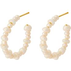 Pernille Corydon Liberty Hoops - Gold/Pearls