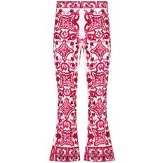 Dolce & Gabbana 40 Bukser & Shorts Dolce & Gabbana Charmeuse Flared Pants with Maiolica Print