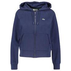Lacoste Dame Overdele Lacoste Embroidered Logo Zipped Hoodie in Cotton Mix