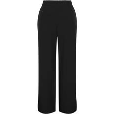 Pieces Dame - W32 Bukser Pieces Sorte højtaljede bukser med lige ben-Black SORT