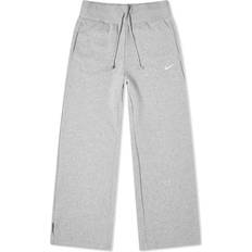 22 - Dame - Polyester Bukser Nike Sportswear Phoenix Fleece Women's High-Waisted Wide-Leg Sweatpants - Dark Grey Heather/Sail