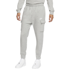 Nike Cargobukser - Herre Nike Sportswear Club Fleece Cargo Trousers - Dark Grey Heather/Matte Silver/White