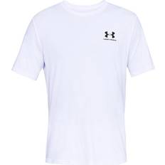 Løs - S T-shirts Under Armour Men's Sportstyle Left Chest Short Sleeve Shirt - White/Black