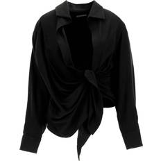 Jacquemus 'bahia' tied-sash blouse BLACK BLACK