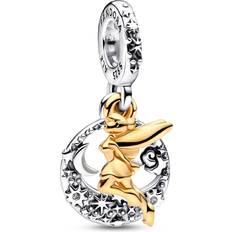 Pandora Guldbelagt Charms & Vedhæng Pandora Disney Tinker Bell Celestial Night Dangle Charm - Silver/Gold/Transparent
