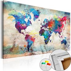 Artgeist kork World Map: Colourful Madness Billede